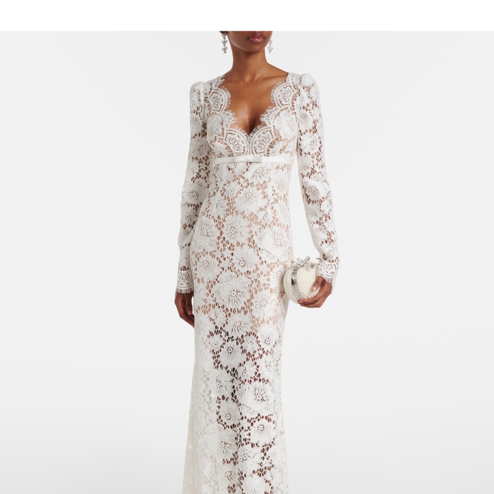 Self-Portrait White Lace Maxi Dress